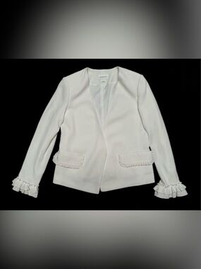 Size 8 - Club Monaco cream ruffled blazer
